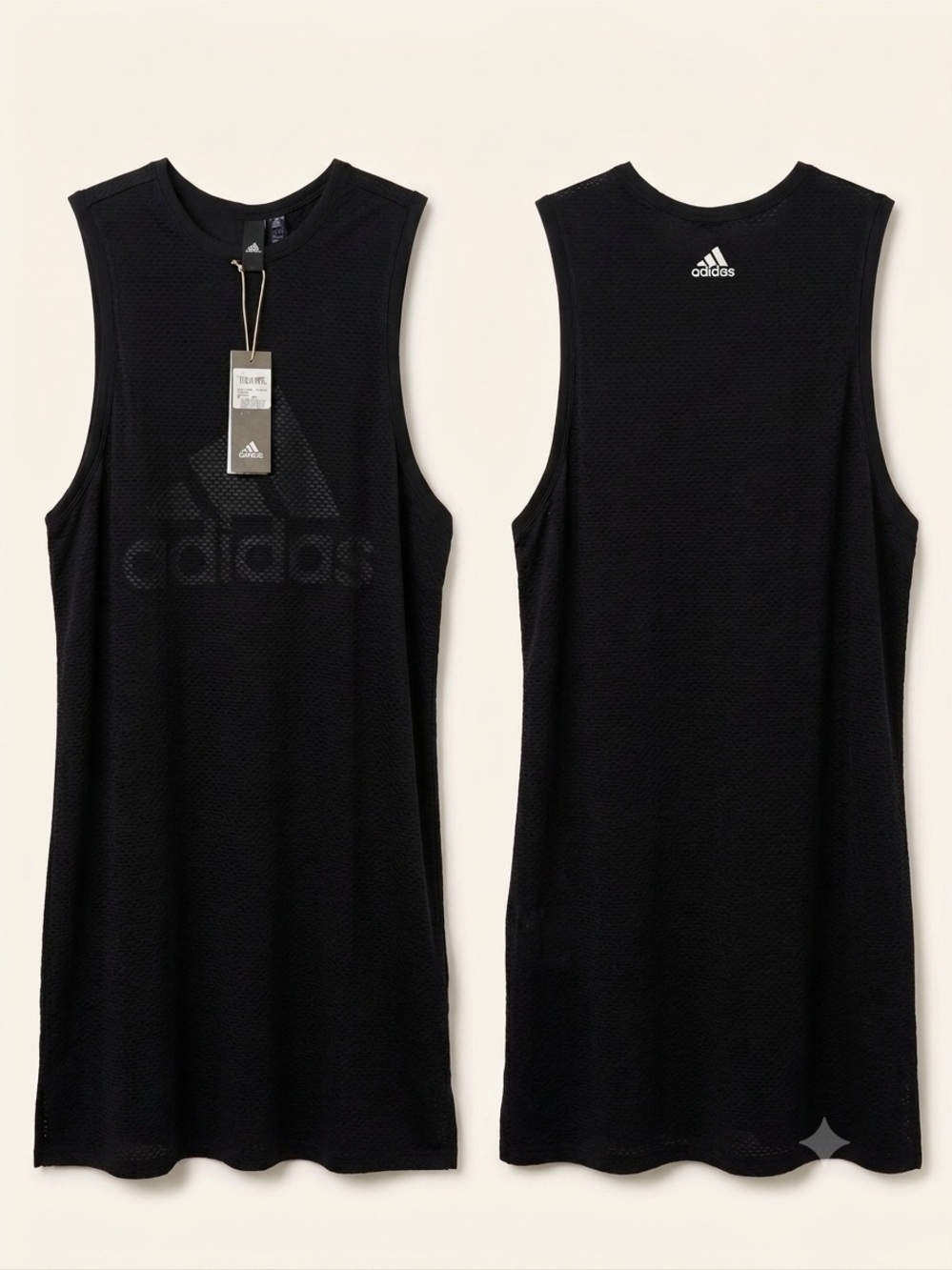 adidas Black Sleeveless Mesh Athletic Dress